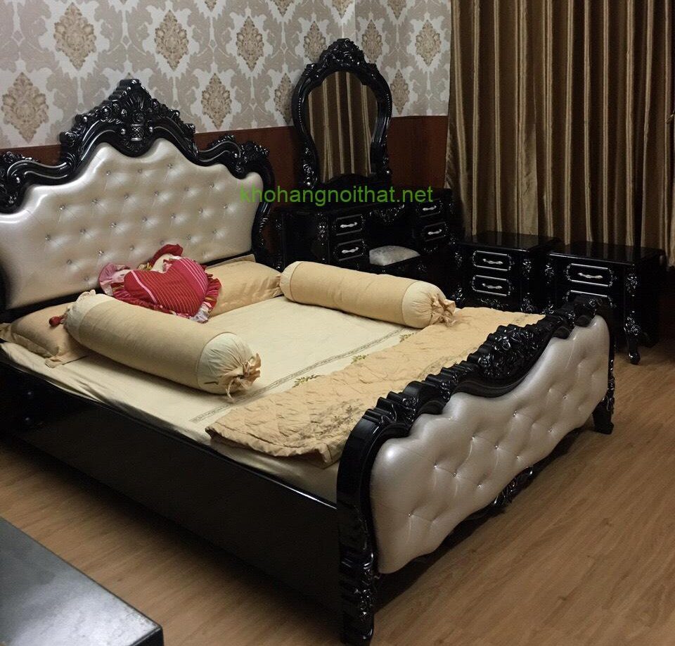giuong ngu co dien 1m6 đen